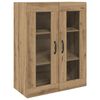 vidaXL Hoge kast 2 pcs Artisan Eiken Bewerkt hout