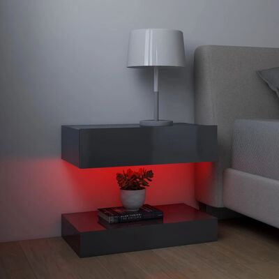 vidaXL Tv-meubelen 2 st met LED-verlichting 60x35 cm hoogglans grijs