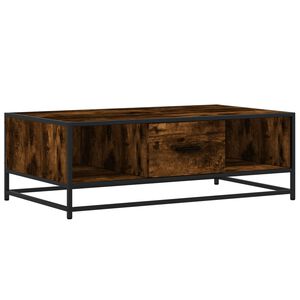 vidaXL Salontafel 100x57x35 cm bewerkt hout en metaal gerookt eiken