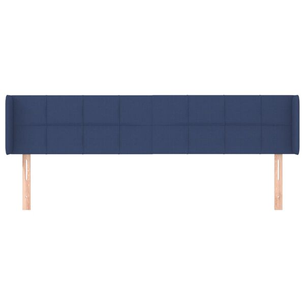 vidaXL Hoofdbord met randen 183x16x78/88 cm stof blauw