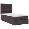 vidaXL Ottoman bed met matras en LED's 100x200cm stof donkerbruin