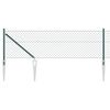 vidaXL gaashek met grondpennen 25 x 0,4 m PVC-Coated Staal Groen Mesh