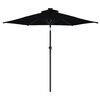 vidaXL Parasol met stalen paal 225x225x212 cm zwart