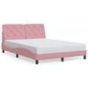 vidaXL Bedframe zonder matras fluweel roze 140x190 cm
