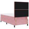 vidaXL LED Box Spring Bed met matras Roze 90 x 190 cm Stof