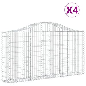 vidaXL Schanskorven 4 st gewelfd 200x30x100/120 cm ijzer