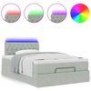 vidaXL Bed poef met matras en LED's 120x190 cm fluweel lichtgrijs