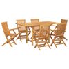 vidaXL Tuin eettafelset 7 st Bruin Massief Teakhout