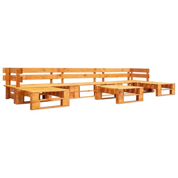 vidaXL 6-delige Loungeset pallet met grijze kussens hout