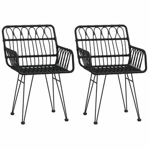 vidaXL Tuinstoelen 2 st met armleuning 56x64x80 cm PE-rattan zwart