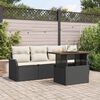 vidaXL Tuin Sofa Set met opslag 5 pcs Zwart Poly riet
