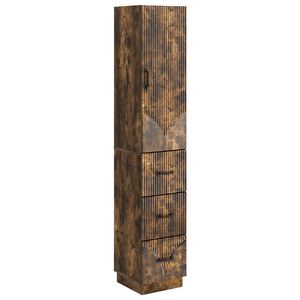 vidaXL Kastenset 2 pcs Gerookt eiken 33 x 34,5 x 87 cm Bewerkt hout
