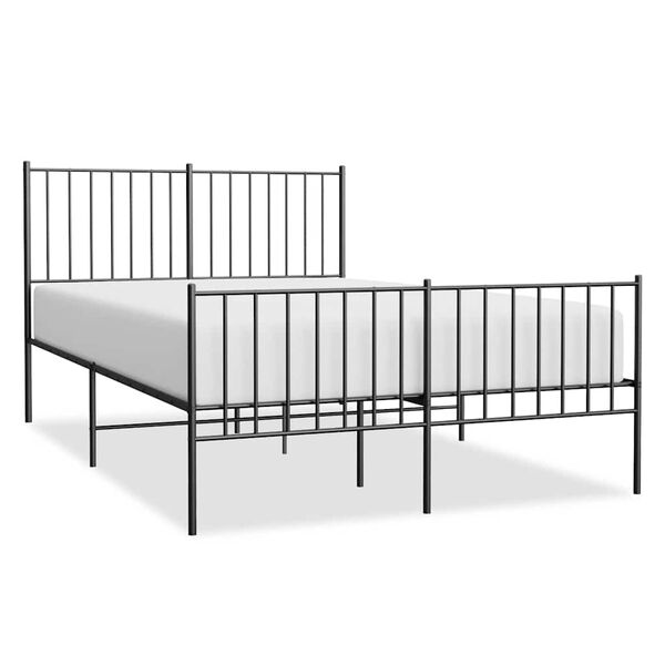 vidaXL Bedframe met hoofd- en voeteneinde metaal zwart 120x200 cm