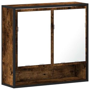 vidaXL Badkamerspiegelkast 65x20x60 cm bewerkt hout gerookt eikenkleur