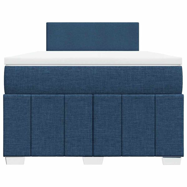 vidaXL Boxspring met matras stof blauw 120x200 cm