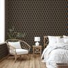 DUTCH WALLCOVERINGS Behang Geometric zwart en goudkleurig
