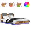 vidaXL Bedframe met Hoofdeinde Oud Hout 150 x 200 cm Bewerkt hout