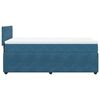 vidaXL Boxspring met matras fluweel blauw 90x200 cm