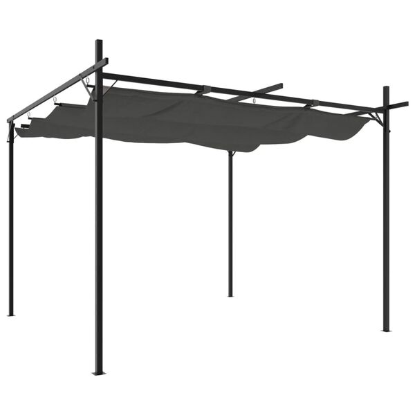 vidaXL Pergola met uitschuifbaar dak 295x292x230 antracietkleurig