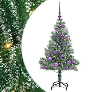 vidaXL Kunstmatige Kerstboom Sneeuw Gevlochten met LED Licht 120 cm