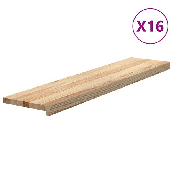 vidaXL Traptreden 16 st 110x25x2 cm onbehandeld massief eikenhout
