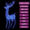 vidaXL Kerstdecoratie rendier 250 LED's blauw 180 cm acryl
