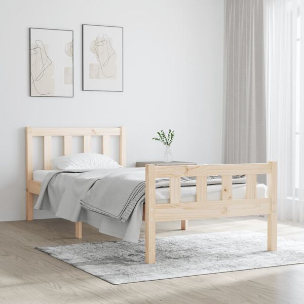 vidaXL Bedframe massief hout 75x190 cm
