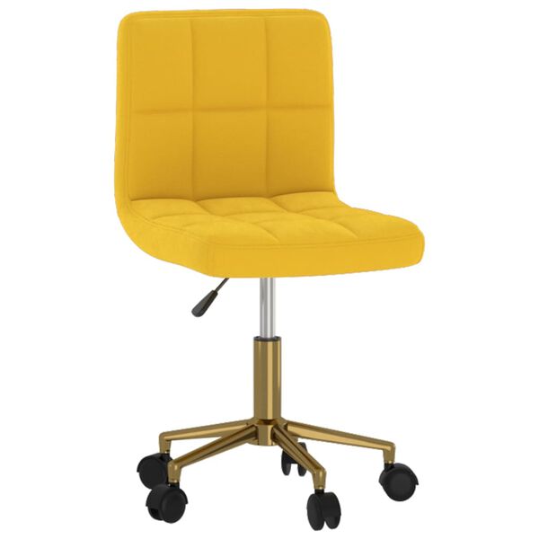 vidaXL Eetkamerstoel draaibaar fluweel geel