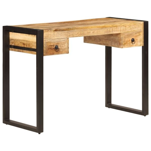 vidaXL Bureau met 2 lades 110x50x77 cm massief mangohout
