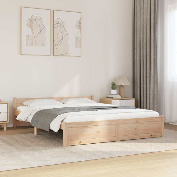 vidaXL Bedframe zonder matras massief hout 160x200 cm