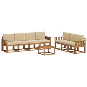 vidaXL Buiten bankenset 8 st Natuurlijk en Beige