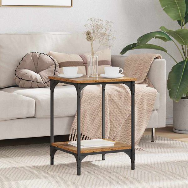 vidaXL Salontafel Oud Hout 40 x 40 x 55 cm Bewerkt hout