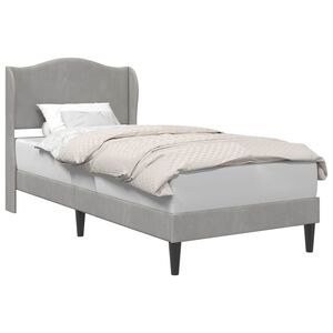 vidaXL Bedframe met hoofdeinde Lichtgrijs 100 x 200 cm Fluweel