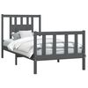 vidaXL Bedframe met hoofdbord massief hout grijs 90x200 cm
