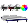 vidaXL Bedframe LED massief hout zwart 150x200 cm