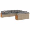 vidaXL 11-delige Tuinset met kussens poly rattan beige
