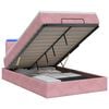 vidaXL Ottoman Bed met Matrassen en LED Roze 120 x 200 cm fluweel
