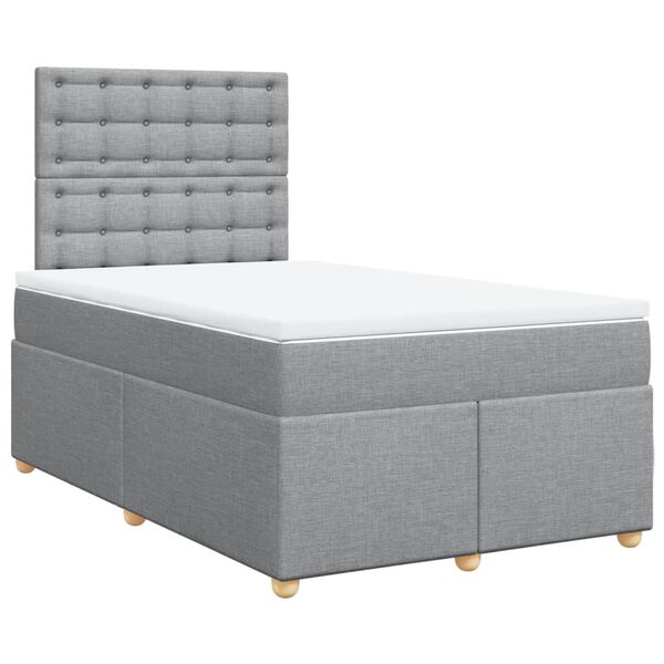 vidaXL Boxspring met matras stof lichtgrijs 120x190 cm