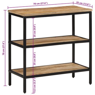 vidaXL Wandtafel 70x35x70 cm massief ruw mangohout