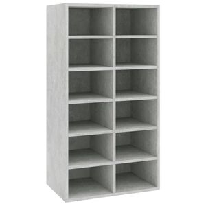 vidaXL Schoenenrek 54x34x100,5 cm bewerkt hout betongrijs