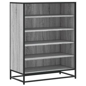 vidaXL Schoenenkast 75x38x97,5 cm bewerkt hout en metaal grijs sonoma