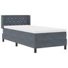 vidaXL Boxspringbed met matras Donkergrijs 200 x 90 cm Polyester