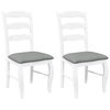 vidaXL Eetkamerstoelen met kussens 2 stuks wit massief hout rubber