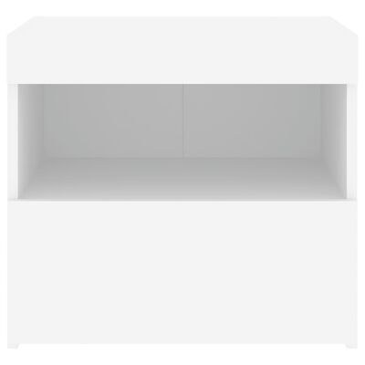 vidaXL Nachtkastjes met LED-verlichting 2 st 50x40x45 cm wit