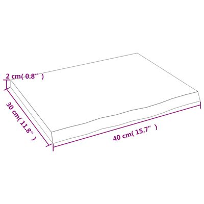 vidaXL Wastafelblad 40x30x2 cm onbehandeld massief hout