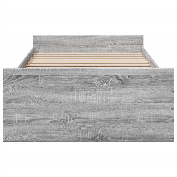 vidaXL Bedframe met lades bewerkt hout grijs sonoma eiken 90x200 cm