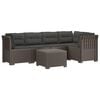 vidaXL 5-Zits Tuin Sofa met Kussens Rattan Look PP Lichtgrijs