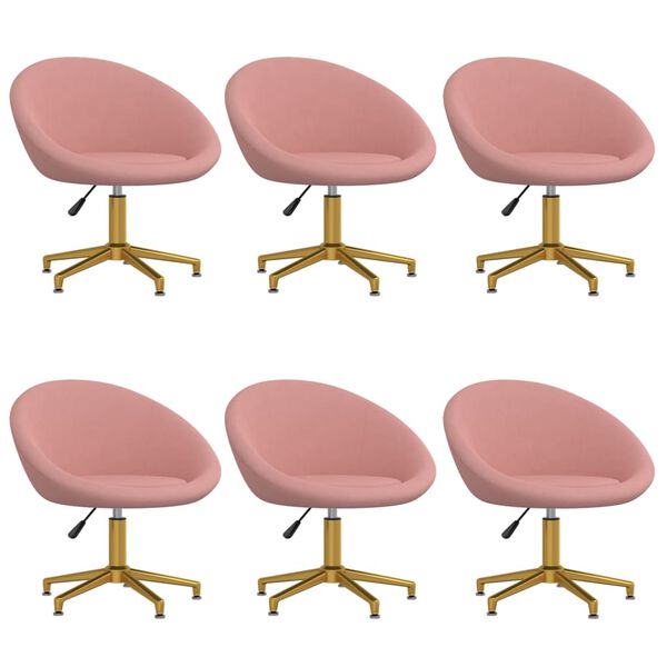 vidaXL Eetkamerstoelen 6 st fluweel roze