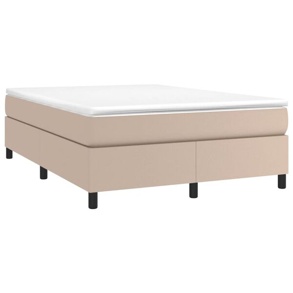 vidaXL Boxspring met matras kunstleer cappuccinokleurig 160x200 cm