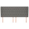 vidaXL Hoofdbord met randen 183x23x118/128 cm stof donkergrijs